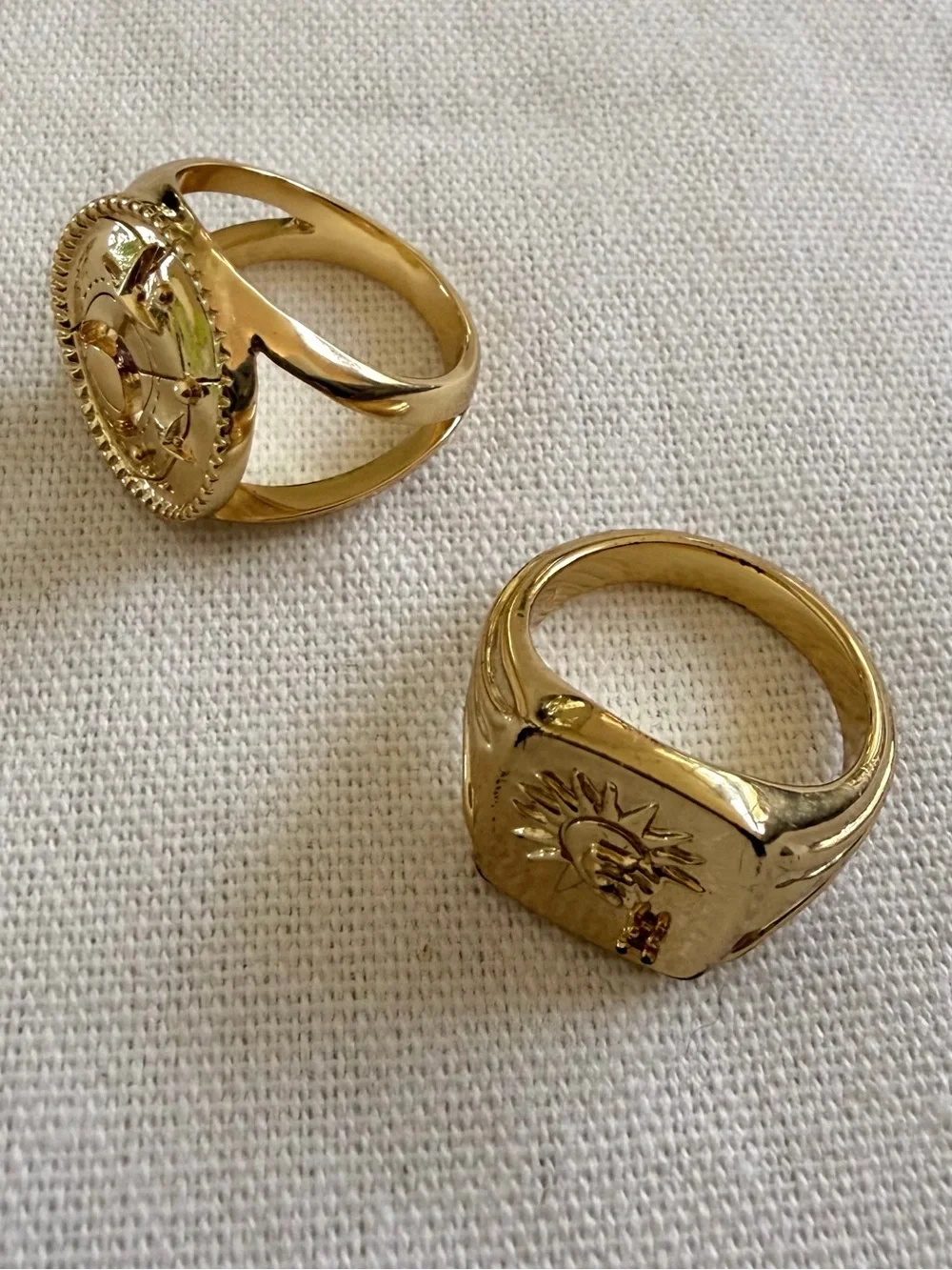 LIKE NEW. Wanderlust+co Birthstone Ring x 2